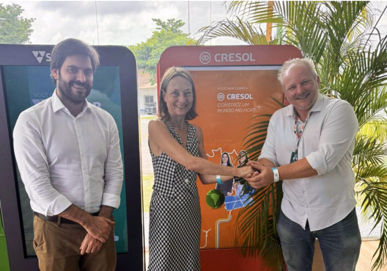 André Aguilar, diretor da DEG para o Mercosul; Monika Beck, conselheira da DEG; e Jaap van Doorn, gerente de Relações Internacionais da Cresol.